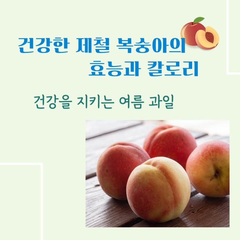 건강한 제철 복숭아의 효능과 칼로리 : 건강을 지키는 여름 과일