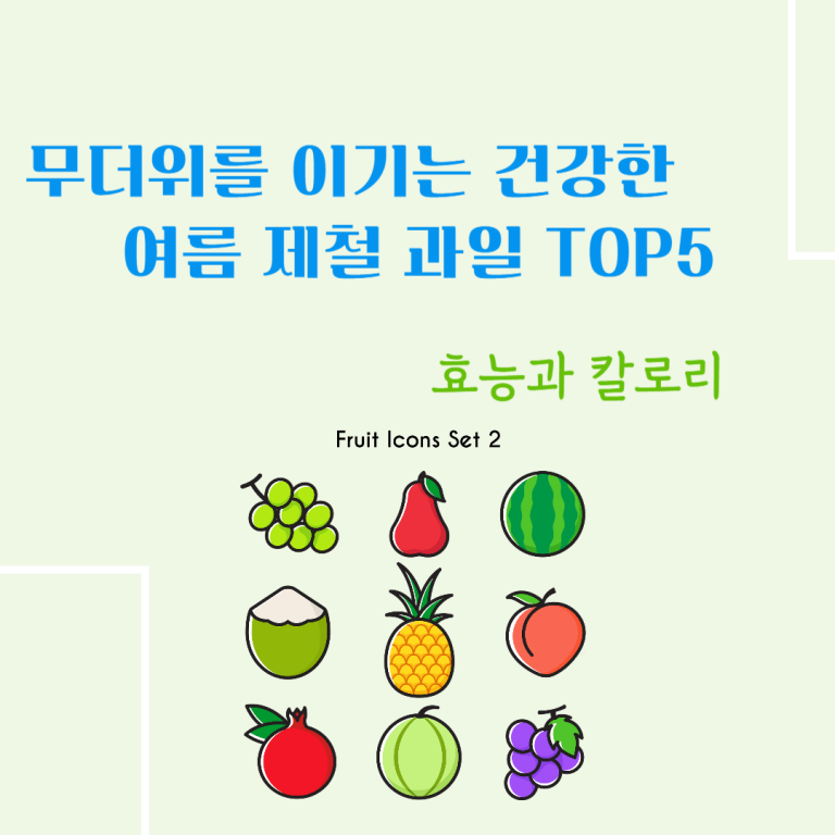 무더위를 이기는 건강한 여름 제철 과일 TOP 5 : 효능과 칼로리