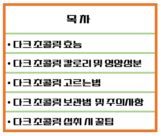 건강한 달콤함! 다크 초콜릿 효능 & 칼로리 : 스트레스 해소부터 항산화까지