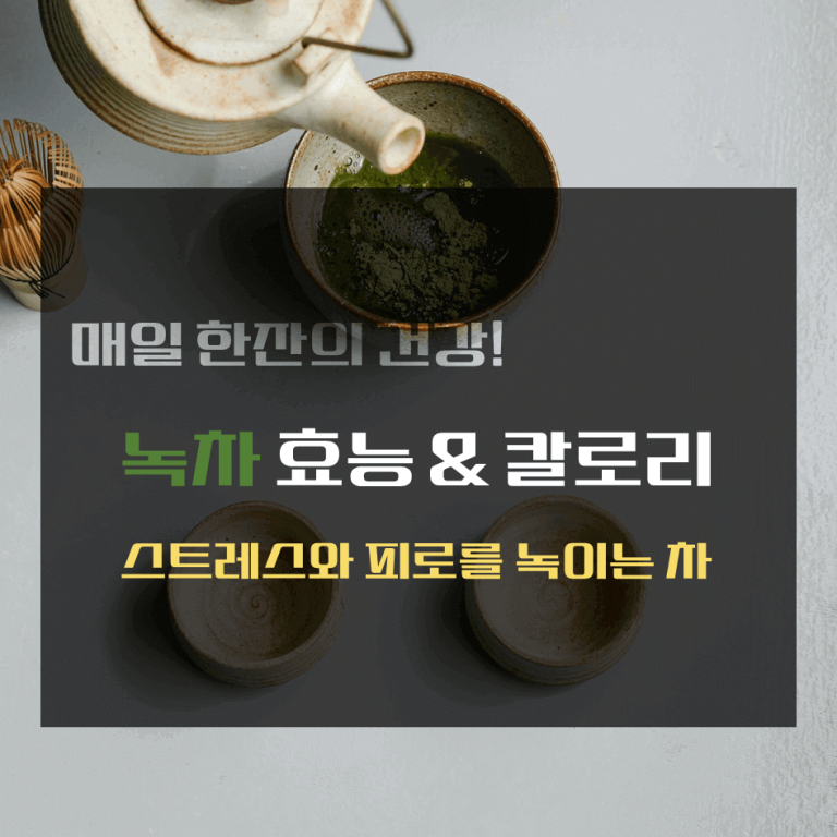 매일 한잔의 건강! 녹차 효능 & 칼로리 : 스트레스와 피로를 녹이는 차