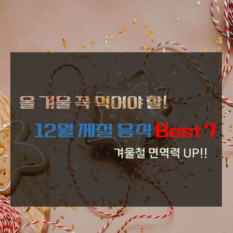 올 겨울 꼭 먹어야 할! 12월 제철 음식 Best 7 : 겨울철 면역력 UP !!
