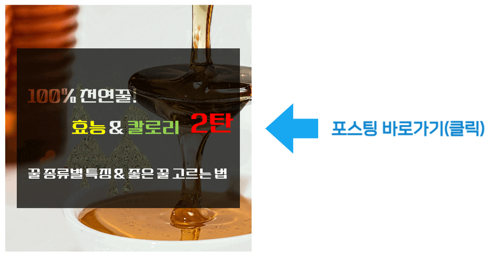 100% 천연꿀! 효능 & 칼로리 2탄 : 꿀 종류별 특징 & 좋은 꿀 고르는 법
