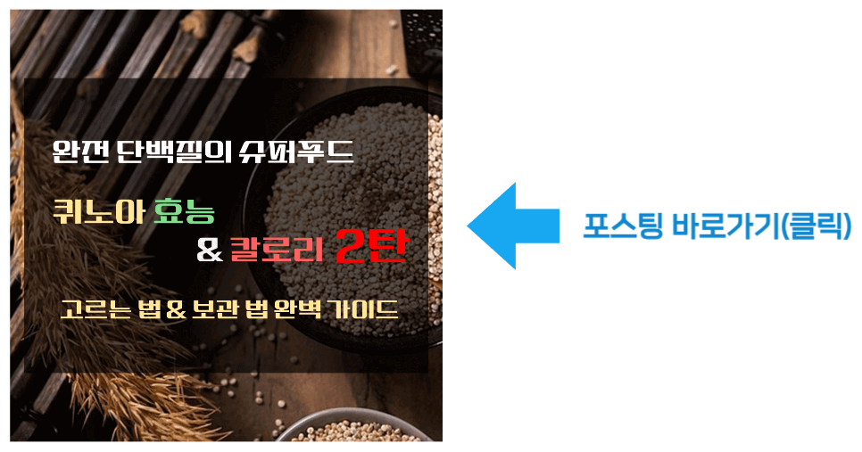 완전 단백질의 슈퍼푸드 퀴노아 효능 & 칼로리 2탄 바로가기