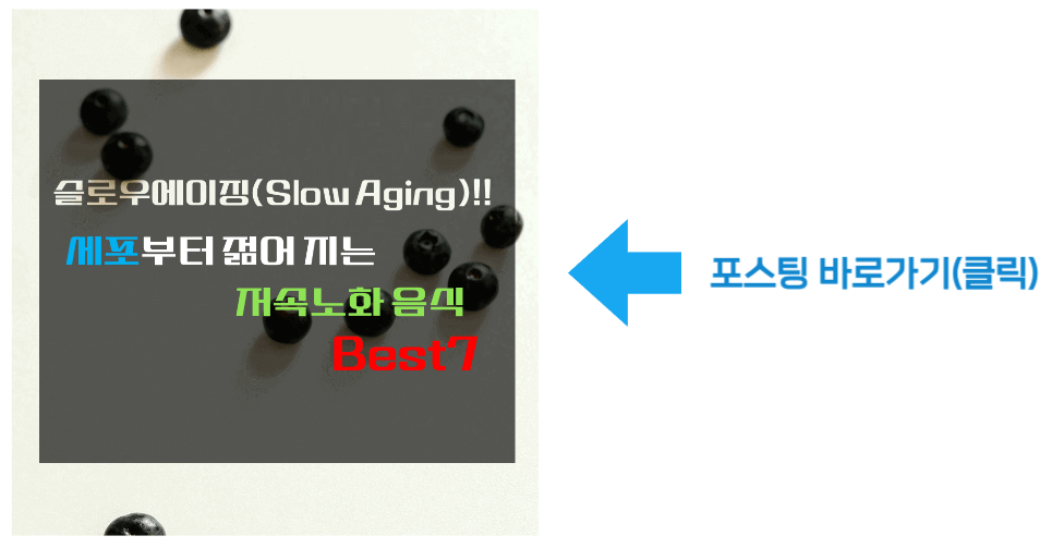 슬로우에이징(Slow Aging)!! 세포부터 젊어지는 저속노화 음식 Best 7 바로가기