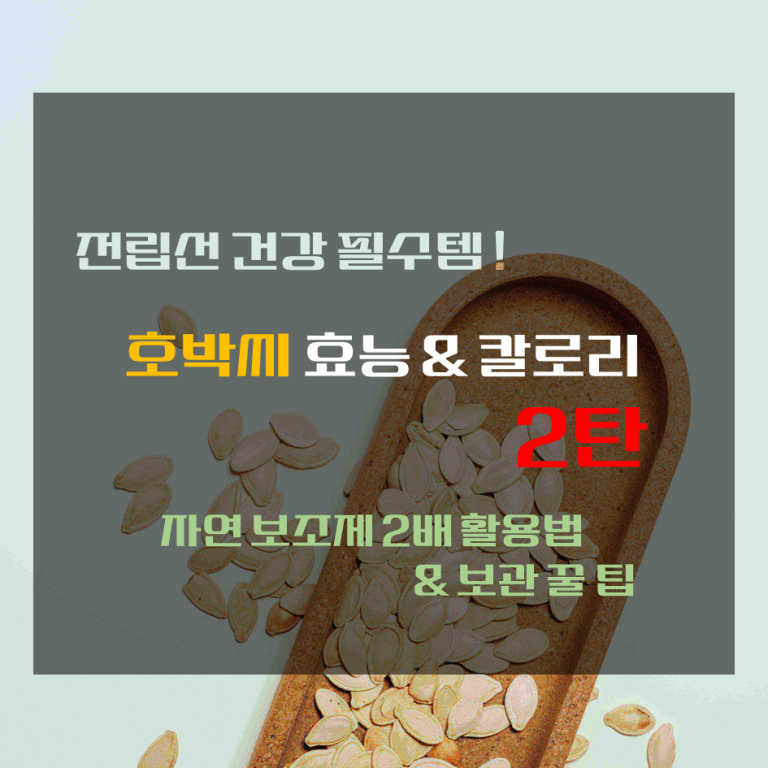 전립선 건강 필수템! 호박씨 효능 & 칼로리 2탄 : 자연 보조제 2배 활용법 & 보관 꿀팁